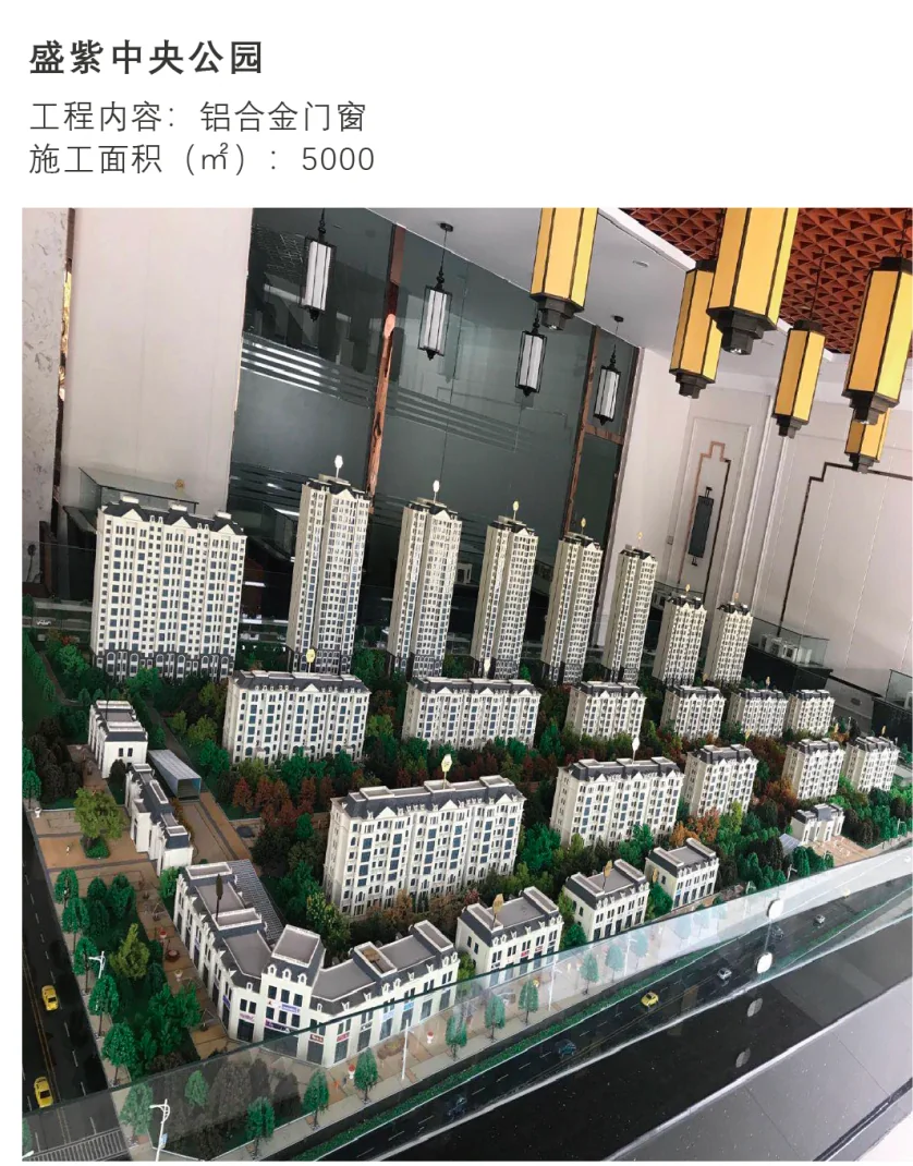 盛紫中央公园 铝合金门窗 5000㎡（项目沙盘示意）