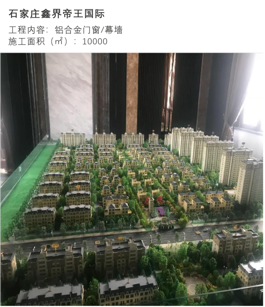 石家庄鑫界帝王国际 铝合金门窗/幕墙 10000㎡（项目沙盘示意）